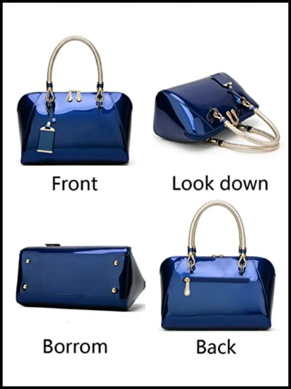 Patent Leather Satchel Handbag Women Top Handle Shoulder Crossbody Bag